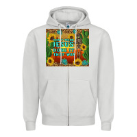 Dove Grey don't think jesus done it that way western skeleton cactus Zipper Hoodie - Artiststas