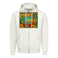Oatmeal Heather don't think jesus done it that way western skeleton cactus Zipper Hoodie - Artiststas
