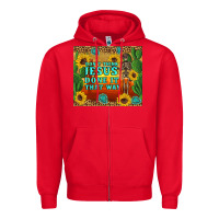 Red don't think jesus done it that way western skeleton cactus Zipper Hoodie - Artiststas