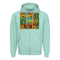 Seafoam don't think jesus done it that way western skeleton cactus Zipper Hoodie - Artiststas