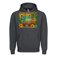 Smoke don't think jesus done it that way western skeleton cactus Zipper Hoodie - Artiststas