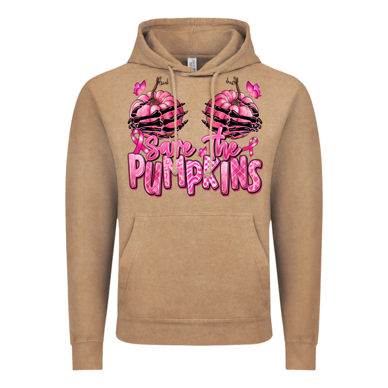 Save The Pumpkins Breast Cancer Vintage Hoodie by RanaPortraitStore | Teevron