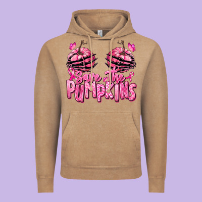 Vintage Hoodie save the pumpkins breast cancer