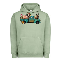 Pigment Oil Green farm animals truck Urban Hoodie - Jasminsmagicworld