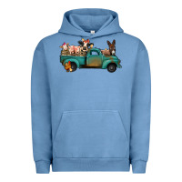 Pigment Pebble Blue farm animals truck Urban Hoodie - Jasminsmagicworld