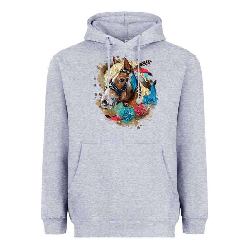 Haflinger Horse Floral Heavyweight Hoodie by LillyAllenDesigns | Teevron