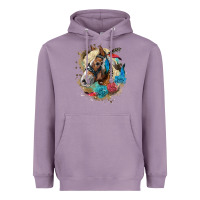 Lavender haflinger horse floral Heavyweight Hoodie - LillyAllenDesigns