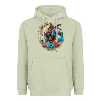 Matcha haflinger horse floral Heavyweight Hoodie - LillyAllenDesigns