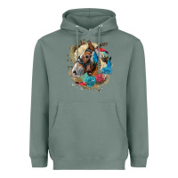 Sage haflinger horse floral Heavyweight Hoodie - LillyAllenDesigns