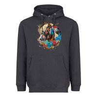 Smoke haflinger horse floral Heavyweight Hoodie - LillyAllenDesigns