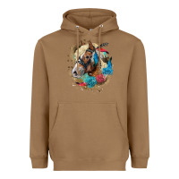 Toasted Coconut haflinger horse floral Heavyweight Hoodie - LillyAllenDesigns