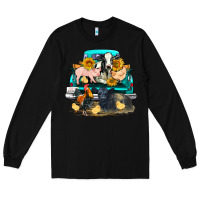 Black farm truck farm animals Long Sleeve Tee - FaDigitalArtStudio