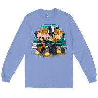 Colony Blue farm truck farm animals Long Sleeve Tee - FaDigitalArtStudio