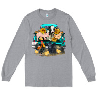 Heather Grey farm truck farm animals Long Sleeve Tee - FaDigitalArtStudio