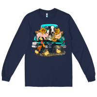 Navy farm truck farm animals Long Sleeve Tee - FaDigitalArtStudio