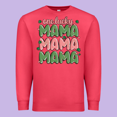 One Lucky Mama Premium Sweatshirt Designed By Maliassmallbusiness