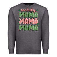 Charcoal Heather one lucky mama Premium Sweatshirt - MaliasSmallBusiness