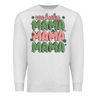 Oatmeal Heather one lucky mama Premium Sweatshirt - MaliasSmallBusiness