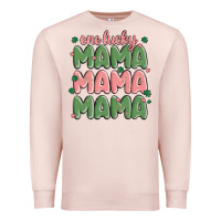 Pale Pink one lucky mama Premium Sweatshirt - MaliasSmallBusiness