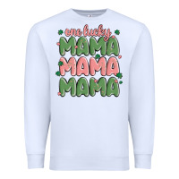 White one lucky mama Premium Sweatshirt - MaliasSmallBusiness