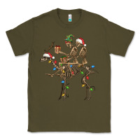 Army Green Christmas deer and skeletons Classic Tee - FaDigitalArtStudio