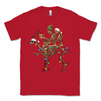 Red Christmas deer and skeletons Classic Tee - FaDigitalArtStudio