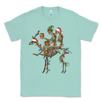 Seafoam Christmas deer and skeletons Classic Tee - FaDigitalArtStudio