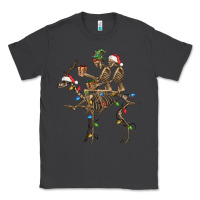 Smoke Christmas deer and skeletons Classic Tee - FaDigitalArtStudio