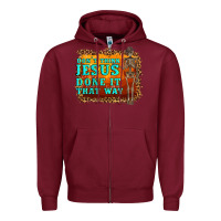 Burgundy don't jesus done it that way western skeleton Zipper Hoodie - Artiststas