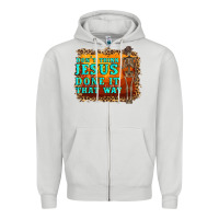Dove Grey don't jesus done it that way western skeleton Zipper Hoodie - Artiststas