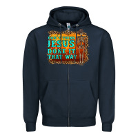 Navy don't jesus done it that way western skeleton Zipper Hoodie - Artiststas