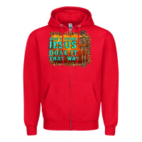 Red don't jesus done it that way western skeleton Zipper Hoodie - Artiststas