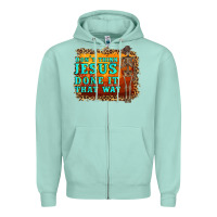 Seafoam don't jesus done it that way western skeleton Zipper Hoodie - Artiststas