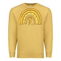 Antique Gold childhood cancer awareness rainbow Premium Sweatshirt - MaliasSmallBusiness