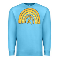 Ocean Blue childhood cancer awareness rainbow Premium Sweatshirt - MaliasSmallBusiness