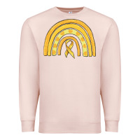 Pale Pink childhood cancer awareness rainbow Premium Sweatshirt - MaliasSmallBusiness
