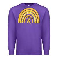 Purple childhood cancer awareness rainbow Premium Sweatshirt - MaliasSmallBusiness