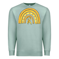 Seafoam childhood cancer awareness rainbow Premium Sweatshirt - MaliasSmallBusiness