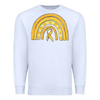White childhood cancer awareness rainbow Premium Sweatshirt - MaliasSmallBusiness