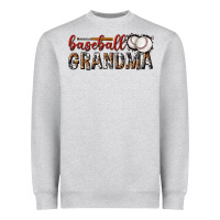 Heather Grey baseball grandma with leopard Heavyweight Sweatshirt - texasbilliewilder