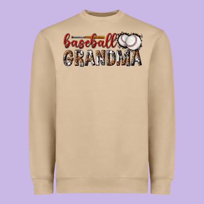 Heavyweight Sweatshirt baseball grandma with leopard
