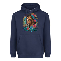 Navy free spirit quarter horse floral Heavyweight Hoodie - LillyAllenDesigns