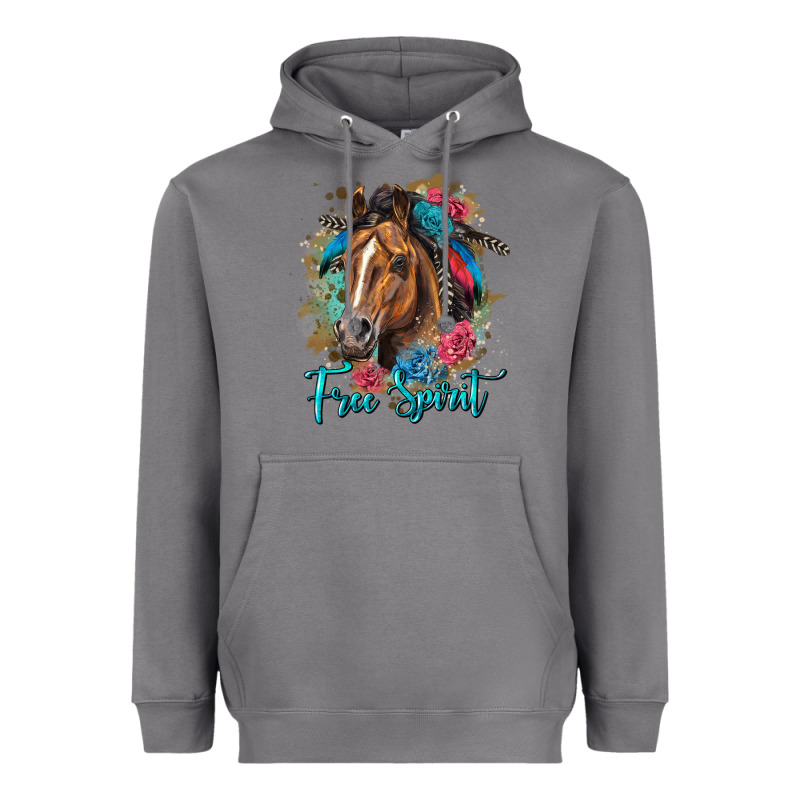 Free Spirit Quarter Horse Floral Heavyweight Hoodie by LillyAllenDesigns | Teevron