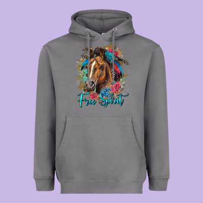 Free Spirit Quarter Horse Floral Heavyweight Hoodie Designed By Lillyallendesigns