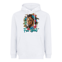 White free spirit quarter horse floral Heavyweight Hoodie - LillyAllenDesigns