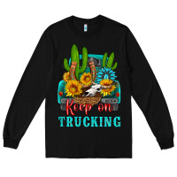 Black keep on trucking with western truck Long Sleeve Tee - HRA Design Shop