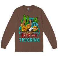 Chestnut keep on trucking with western truck Long Sleeve Tee - HRA Design Shop