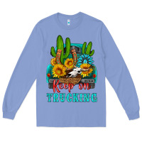 Colony Blue keep on trucking with western truck Long Sleeve Tee - HRA Design Shop