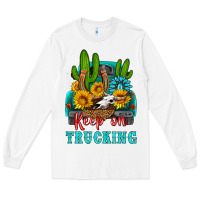 White keep on trucking with western truck Long Sleeve Tee - HRA Design Shop