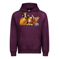 Mauve Wine farm animals with sunflower headbands Urban Hoodie - Jasminsmagicworld